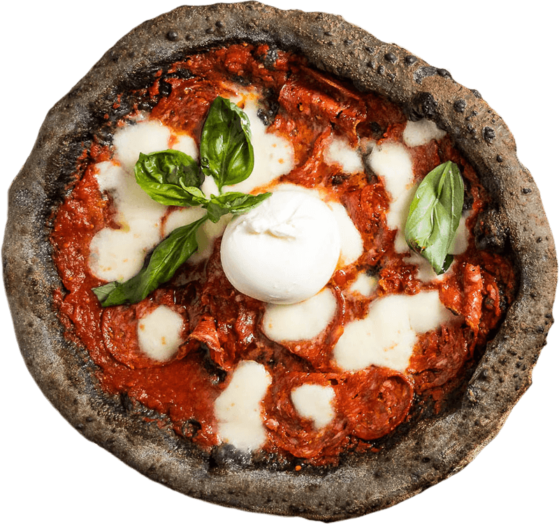 Dark base pizza
